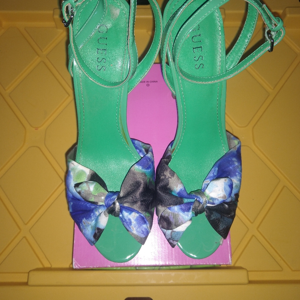 Guess Floral Platform Heels - Size 10